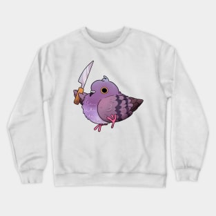 Angy Pigeon with a Knife Crewneck Sweatshirt